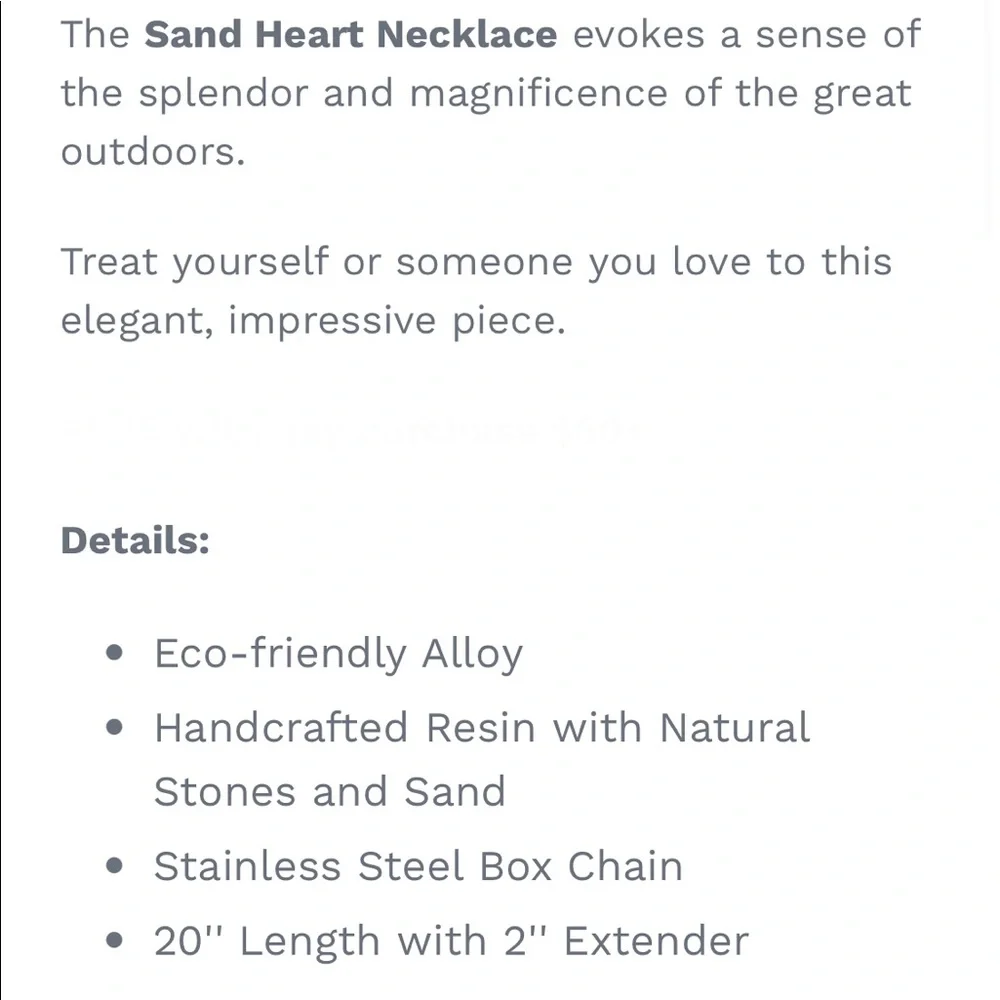🔄 🆕 Sand Heart Necklace 💙 - Picture 4 of 6